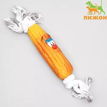 Игрушка на канате «Кукуруза» для собак, 30 см (кукуруза 14 см)