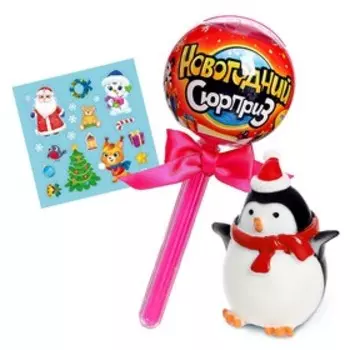 Игрушка на палочке «Новогодний сюрприз» зверята