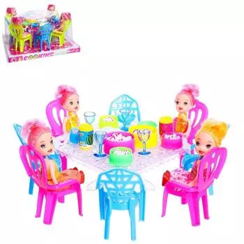 Игрушка набор мебели, с куклами, с аксессуарами, МИКС