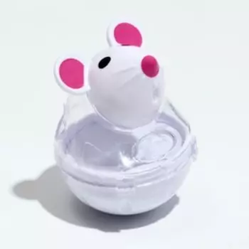 Игрушка-неваляшка «Мышка» с отсеком для лакомств (лакомства до 1 см), 4.76.5 см, белая