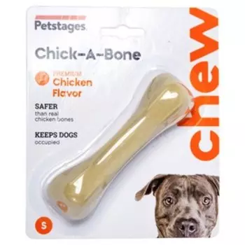 Игрушка Petstages Chick-A-Bone "Косточка" для собак, малая, с ароматом курицы, 11 см