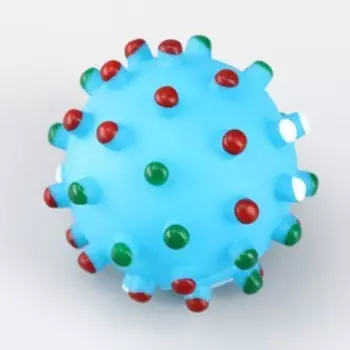 Игрушка пищащая «Бактерия» для собак, 6.3 см, голубая