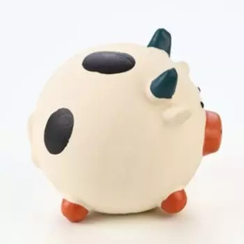 Игрушка пищащая для собак из латекса "Корова-Мяч", 8 см, белая