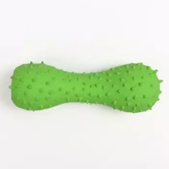 Игрушка пищащая для собак из латекса «Кость», 12 см, зелёная