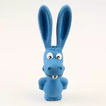 Игрушка пищащая для собак из латекса «Ослик», 17 см, голубая