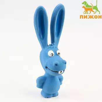 Игрушка пищащая для собак из латекса «Ослик», 17 см, голубая