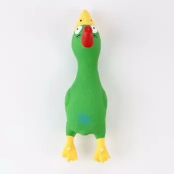 Игрушка пищащая для собак из латекса «Петух», 18 см, зелёная