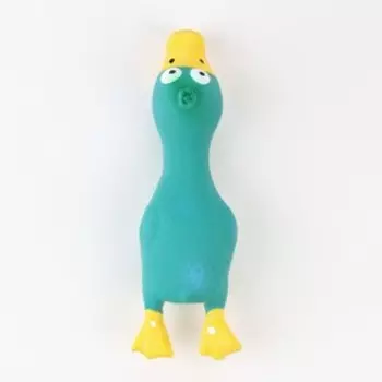 Игрушка пищащая для собак из латекса «Утка», 17 см, синяя