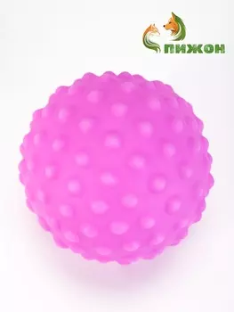 Игрушка пищащая для собак «Рельефный мяч», 6 см, сиреневый