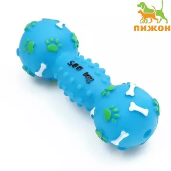 Игрушка пищащая «Гантель 500 kg», 17.5 см, голубая