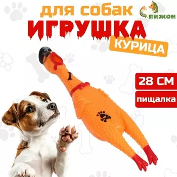 Игрушка пищащая «Курица пират» для собак, 28 см, жёлтая
