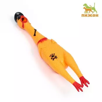 Игрушка пищащая "Курица-пират" для собак, 41 см, жёлтая