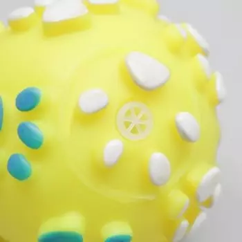 Игрушка пищащая «Мяч Лапка»для собак, 6.5 см, жёлтая