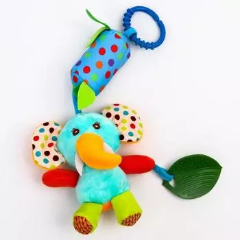 Игрушка - подвеска «Слоненок», колокольчик, прорезыватель, 34 см.