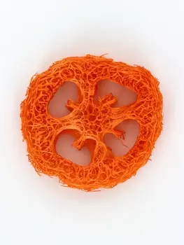 Игрушка-погрызушка из люффы 4-5 см, оранжевая