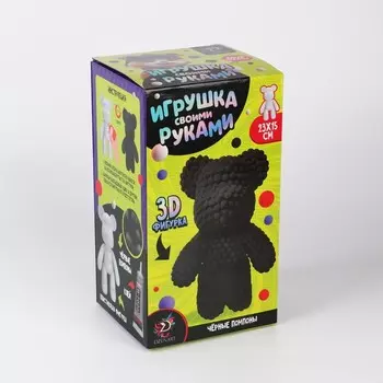 Игрушка помпонами "Медведь" цвет черный ТМП