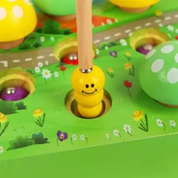 Игрушка развивающая рыбалка "Червячки под грибочками" 8×19×16.5 см