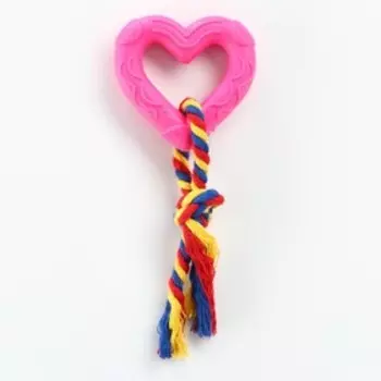 Игрушка «Сердечко с канатом», 7 см, розовое