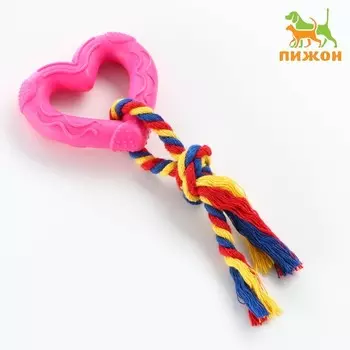 Игрушка «Сердечко с канатом», 7 см, розовое