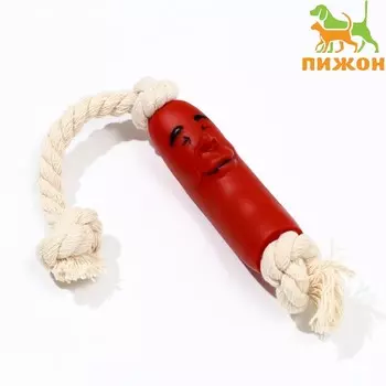 Игрушка «Сосиска в неге на верёвке» для собак, 14 см