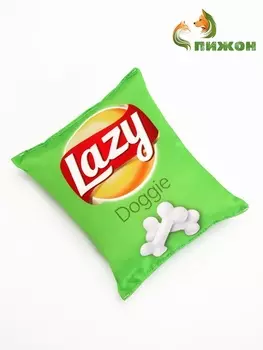 Игрушка текстильная для собак Lazy, 1417 см, зеленая