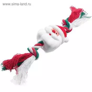Игрушка Triol New Year "Дед Мороз с веревкой" для собак, винил, 22 см