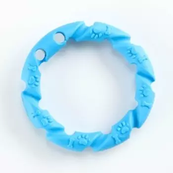 Игрушка жевательная для собак «Витое кольцо», 11.5 см, голубая