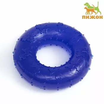 Игрушка жевательная «Кольцо» прозрачная, PP, 6.72 см, тёмно-синяя