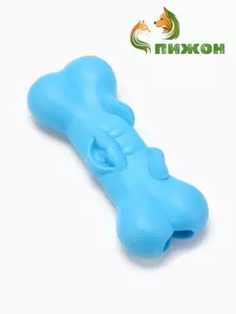 Игрушка жевательная «Кость с улыбкой», TPR, 9 см, голубая