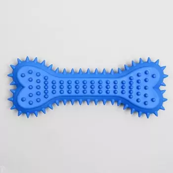 Игрушка жевательная литая «Кость для массажа» большая, 1562.5 см, синяя