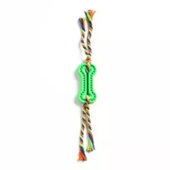 Игрушка жевательная с канатом, 11 х 5,5 см, зелёная