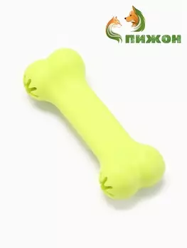Игрушка жевательная "Вкусная кость" с отверстиями для лакомств, TPR, 11 см, салатовая