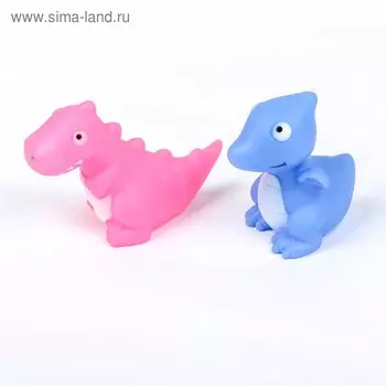 Игрушки - пищалки для купания в ванне «Динозаврики», набор 2 шт., МИКС
