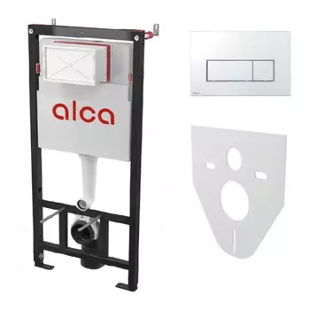 Инсталляция Alcadrain AM101/1120-4:1 RU для унитаза, с хром клавишей смыва M571