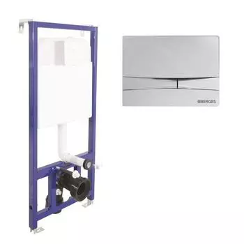 Инсталляция для унитаза BERGES NOVUM F3, с клавишей, глянец/хром