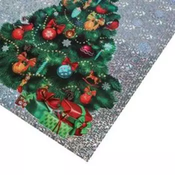 Интерьерная наклейка‒голография «Новогодняя елочка», 21 × 29,7 см