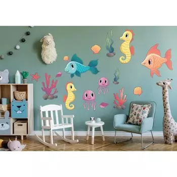 Интерьерная наклейка "Рыбки" 23х50 см
