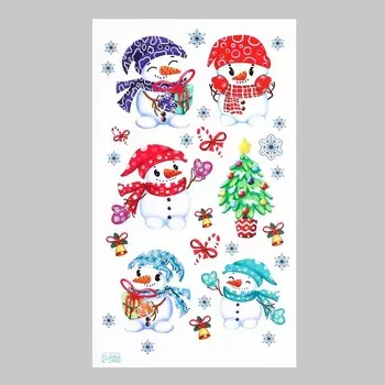 Интерьерная наклейка «Снеговики» 3050 см