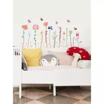 Интерьерные наклейки "Цветы" 25х130 см разноцветный