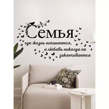 Интерьерные наклейки "Семья" 28х130 см черный