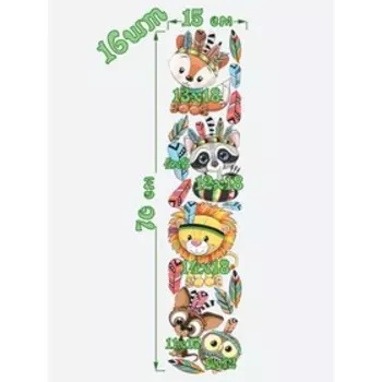 Интерьерные наклейки "Звери индейцы" 15х30 см разноцветный