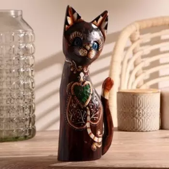 Интерьерный сувенир "Кошка с черепахой" 30 см