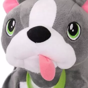 Интерактивная мягкая игрушка, собачка на поводке «Французский бульдог»