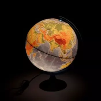 Интерактивный глобус физико-политический, диаметр 320 мм, с подсветкой