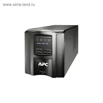 Источник бесперебойного питания APC Smart-UPS SMT750I, 500 Вт, 750 ВА, черный