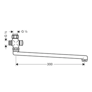 Излив для смесителя Hansgrohe, длина 300 мм
