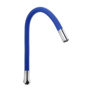 Излив для смесителя ZEIN, 3/4", гибкий, силикон, нержавеющая сталь, 50 см, сетка пластик, синий