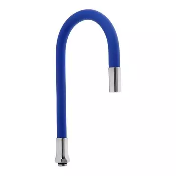 Излив для смесителя ZEIN, 3/4", гибкий, силикон, нержавеющая сталь, 50 см, сетка пластик, синий