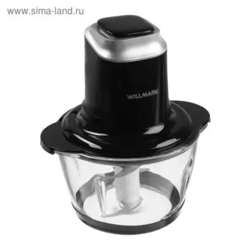 Измельчитель WILLMARK WMC-5288, стекло, 400 Вт, 1.2 л, чёрный
