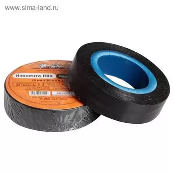 Изолента ПВХ, черная, 15 ммх10 м